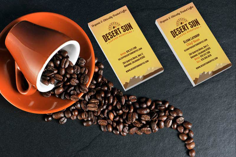 Desert Sun Coffee Business Cards Graphic Design Durango