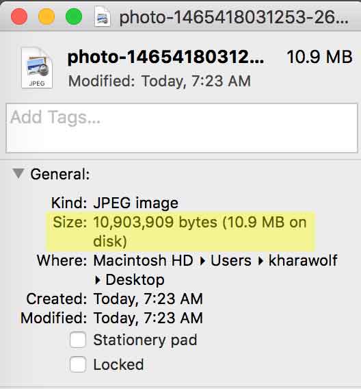 What is image file size