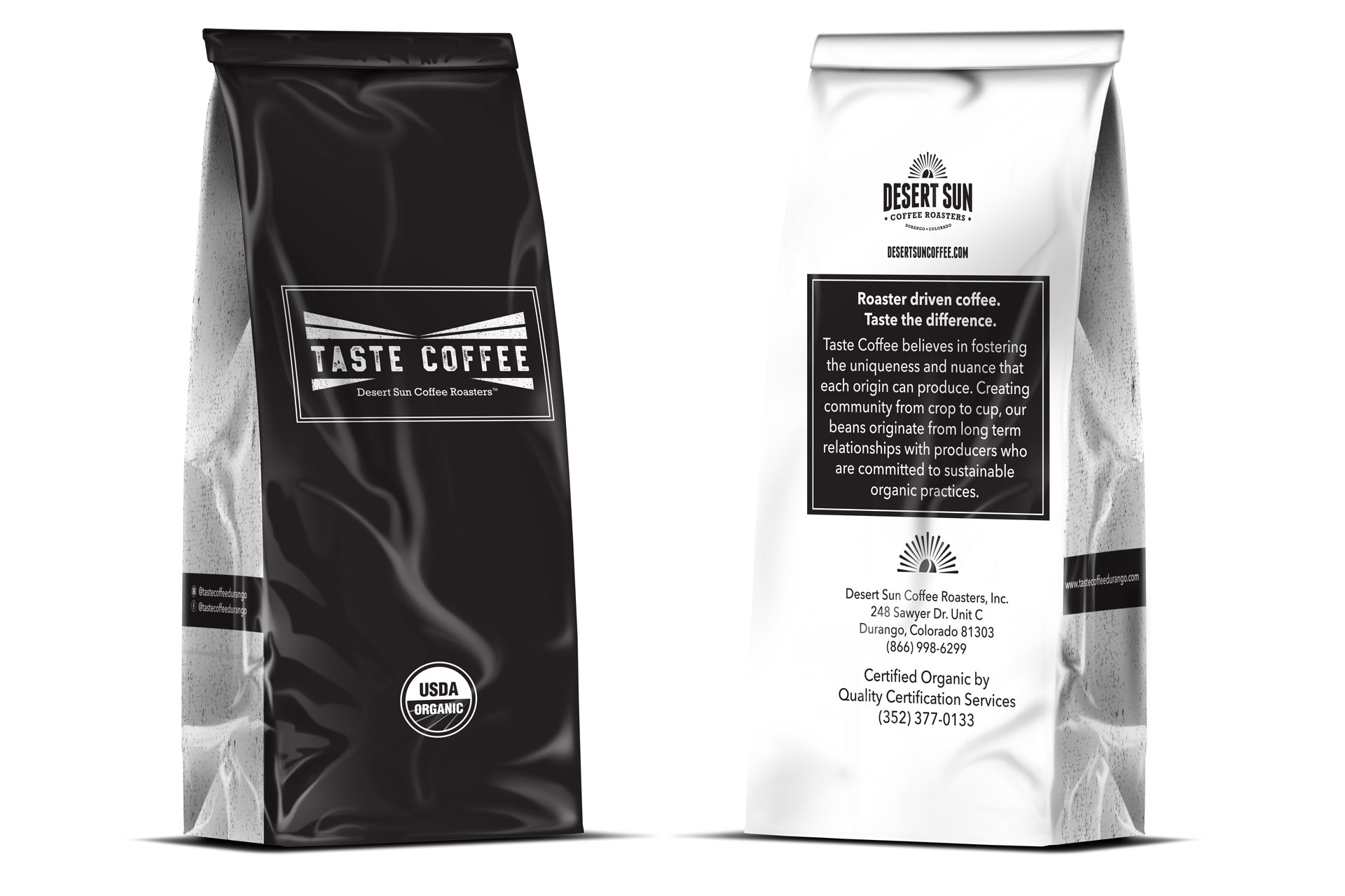 Taste Coffee Bag Graphic Design Durango